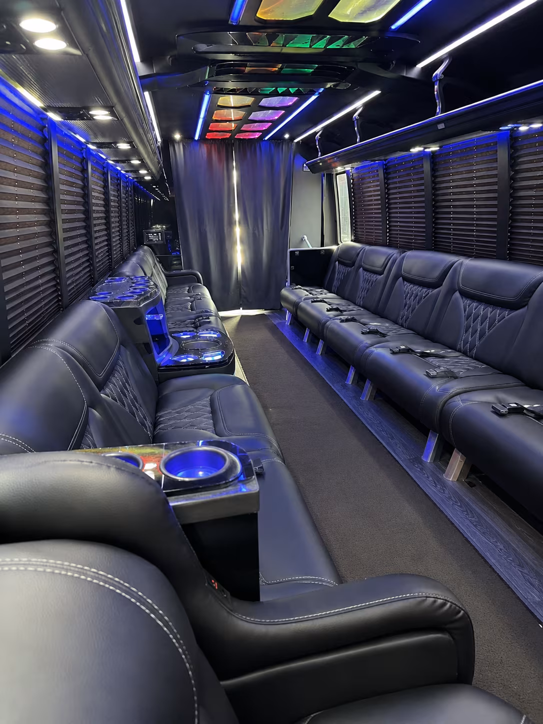 Bachelorette group inside a party bus serving Laredo