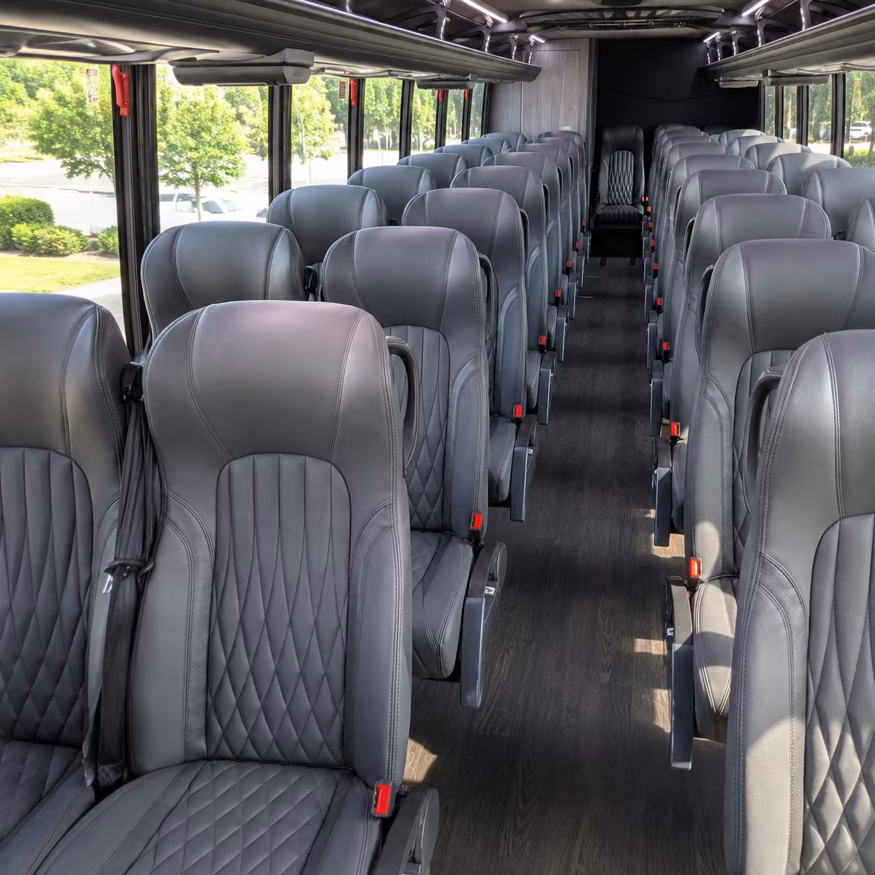 Minibus interior seating for a route in Laredo