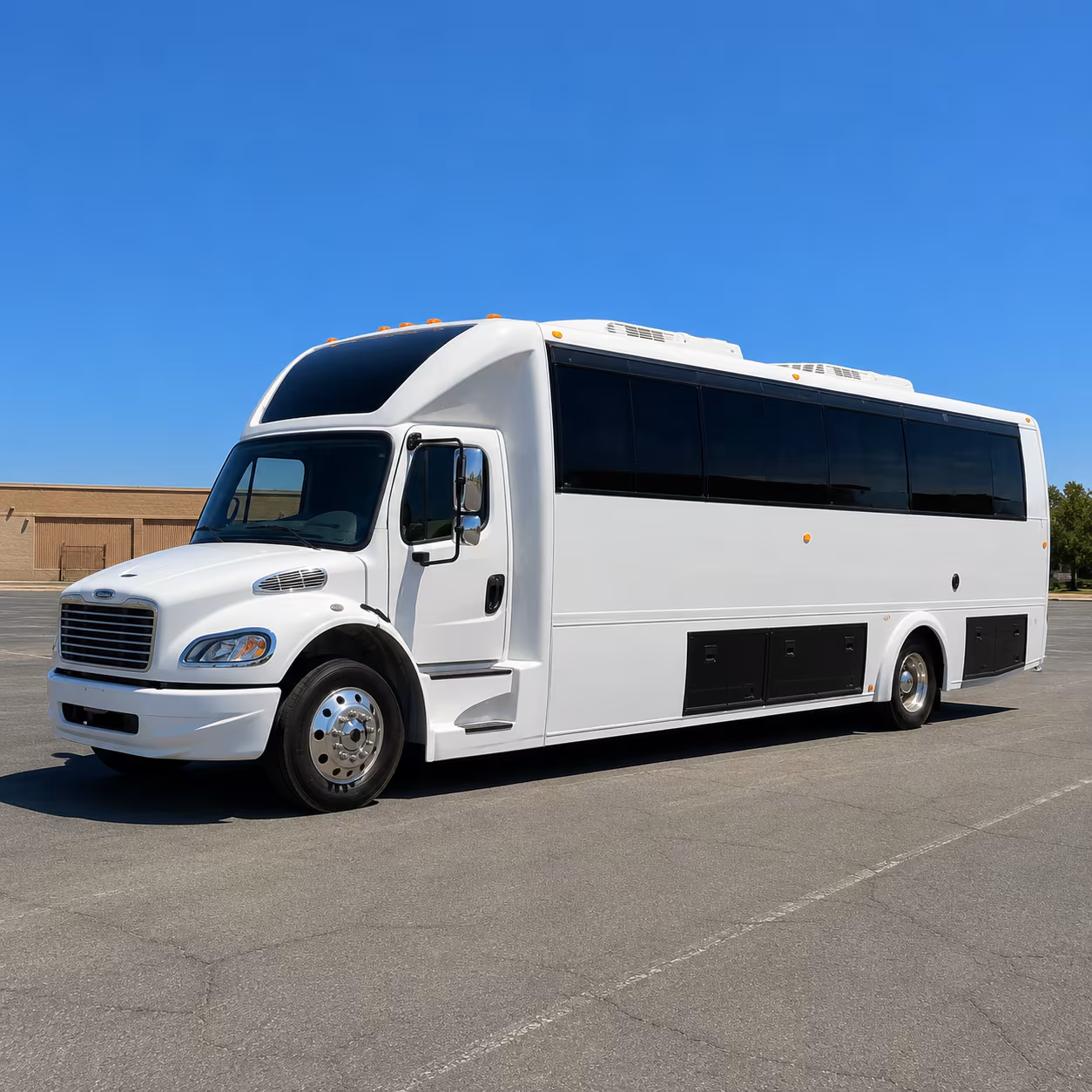 Passenger watching the Laredo scenery during a regional party bus road trip