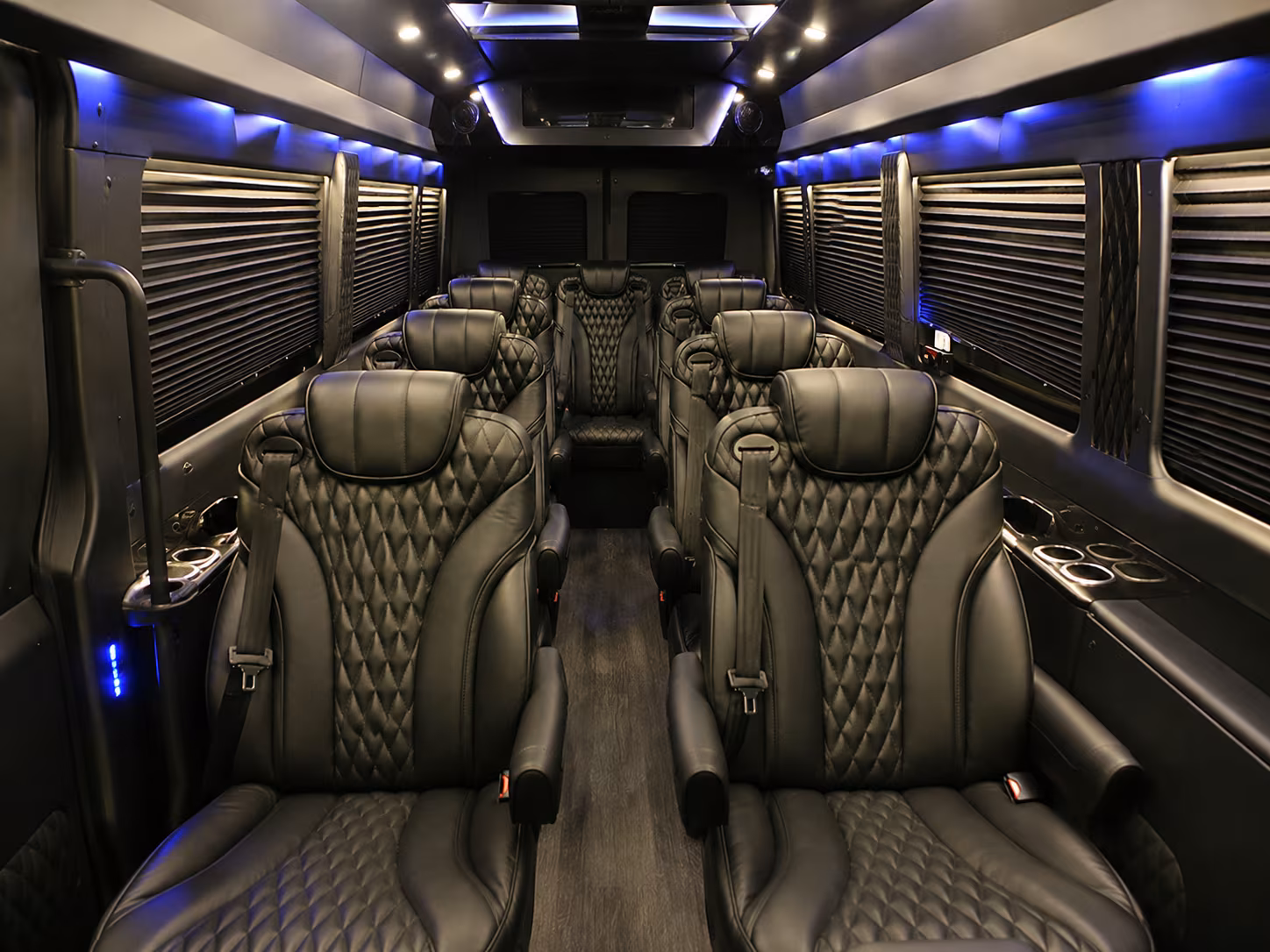 Sprinter van interior with luggage for a route in Laredo