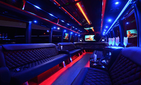 Laredo 30 Passenger Party Bus Black Interior